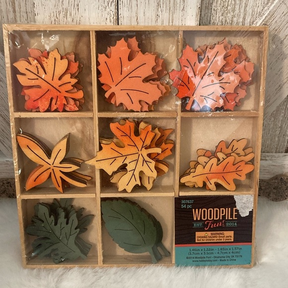 Hobby Lobby 2014 Fall Wood Leaves for Crafting - Picture 1 of 6